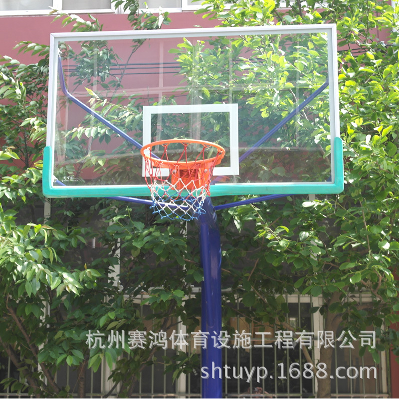 移动标准篮球架户外小区室外地埋圆管篮球架方管蓝球架配钢化篮板